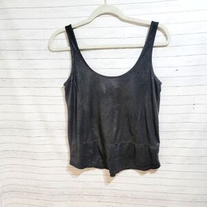 AG ADRIANO GOLDSCHMIED GRAY PEPLUM TANK TOP, SZ XS